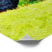 美しい黒熊の野生動物水彩画 ポスター (角)