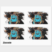 美しい黒熊 長方形シール (シート)