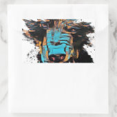 美しい黒熊 長方形シール (バッグ)