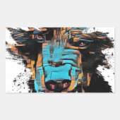 美しい黒熊 長方形シール (正面)