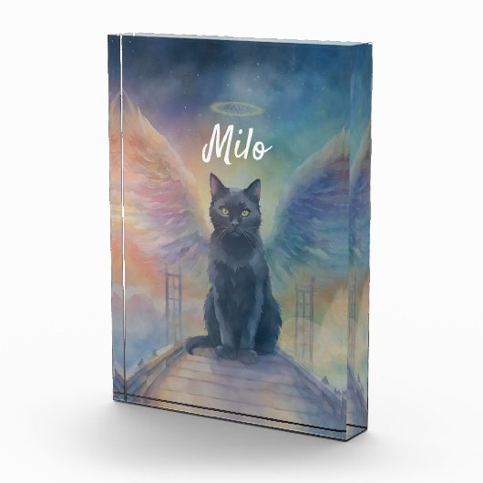 美しい黒猫アートペット記念品 フォトブロック (右)