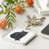 美しい黒猫 キーホルダー (側面)