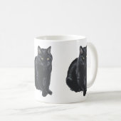 美しい黒猫 コーヒーマグカップ (正面右)