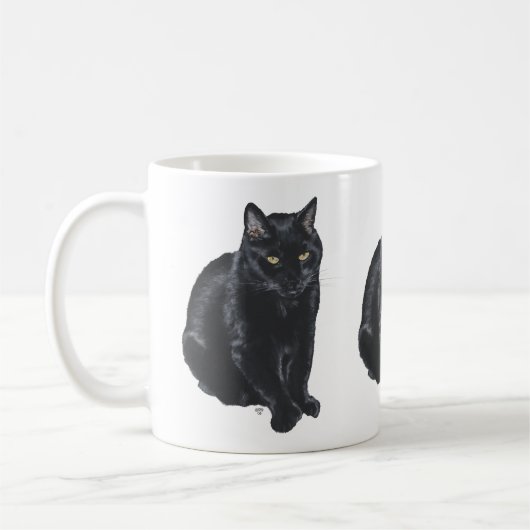 美しい黒猫 コーヒーマグカップ (左)