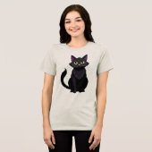 美しい黒猫 トライブレンドTシャツ (正面全面)