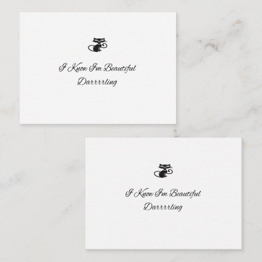 美しい黒猫 ノートカード (正面/裏面)