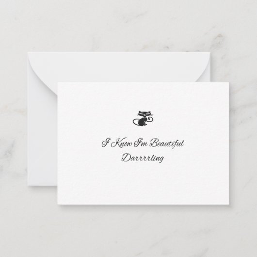 美しい黒猫 ノートカード (裏面)