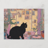 美しい黒猫 ポストカード (正面)