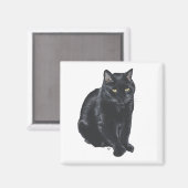 美しい黒猫 マグネット (正面/裏面)