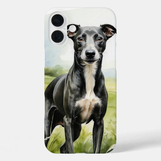 美しい黒白のグレイハウンド犬 Case-Mate iPhoneケース (裏面)