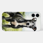 美しい黒白のグレイハウンド犬 Case-Mate iPhoneケース (裏面 (横))