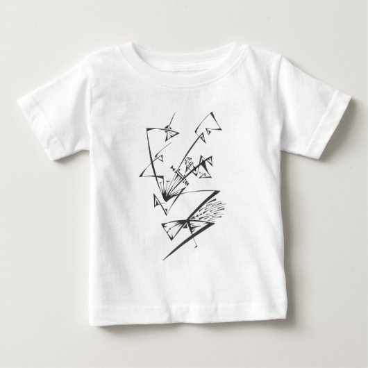 美しい黒白の抽象的な部族のタトゥーアート ベビーTシャツ (正面)