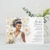 美しい黒肌の花嫁と結婚のガウンのボホ 招待状 (スタンド正面)