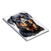 美しい黒褐色のロットワイラー犬 ノートブック (右側)