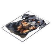 美しい黒褐色のロットワイラー犬 ノートブック (左側)