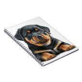 美しい黒褐色のロットワイラー犬 ノートブック (右側)