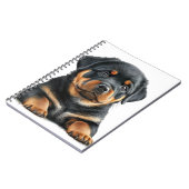 美しい黒褐色のロットワイラー犬 ノートブック (左側)