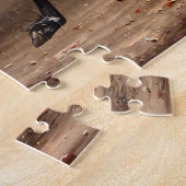 美しい黒馬の油絵 ジグソーパズル (側面)