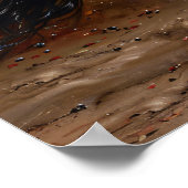 美しい黒馬の油絵 ポスター (角)