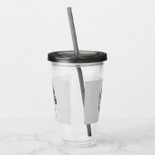 美しい黒馬の頭のポートレート水色 アクリルタンブラー (左)