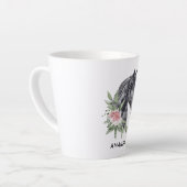 美しい黒馬の頭のポートレート水色 カフェラテマグ (左アングル)