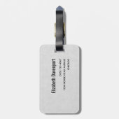 美しい黒馬の頭のポートレート水色 ラゲッジタグ (裏面縦)