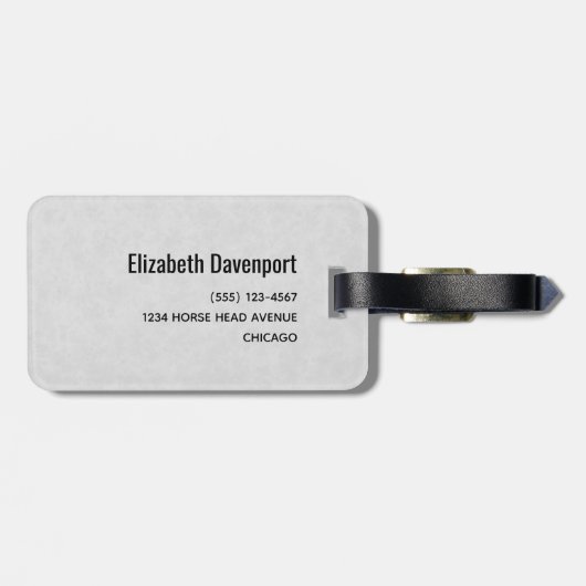 美しい黒馬の頭のポートレート水色 ラゲッジタグ (裏面横)
