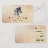 美しい黒馬の頭のポートレート水色 名刺 (正面/裏面)