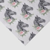 美しい黒馬の頭のポートレート水色 薄葉紙 (詳細)