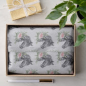 美しい黒馬の頭のポートレート水色 薄葉紙 (ギフト)