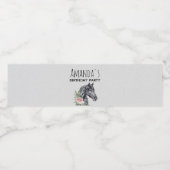 美しい黒馬の頭の水のカラー誕生日 ペットボトルラベル (シングルラベル)