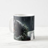 美しい黒馬の馬術の動物の愛 コーヒーマグカップ (正面左)