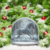 美しい黒馬走の水の中 (クリスマス)