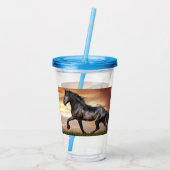 美しい黒馬 アクリルタンブラー (裏面)