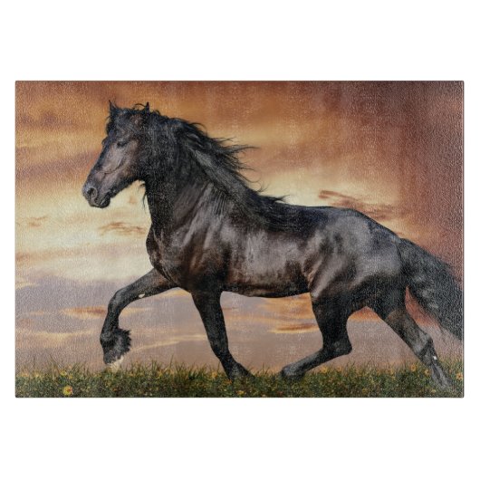 美しい黒馬 カッティングボード (正面)