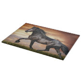 美しい黒馬 カッティングボード (角)