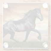 美しい黒馬 ガラスコースター (裏面)