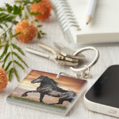 美しい黒馬 キーホルダー (正面右)