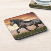 美しい黒馬 コースター (左側)