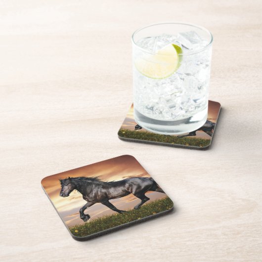 美しい黒馬 コースター (右側)