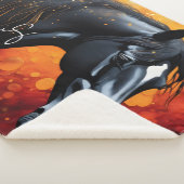 美しい黒馬 シェルパブランケット (3/4)