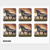 美しい黒馬 スクエアシール (シート)