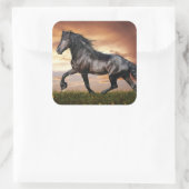 美しい黒馬 スクエアシール (バッグ)
