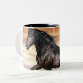 美しい黒馬 ツートーンマグカップ (正面左)