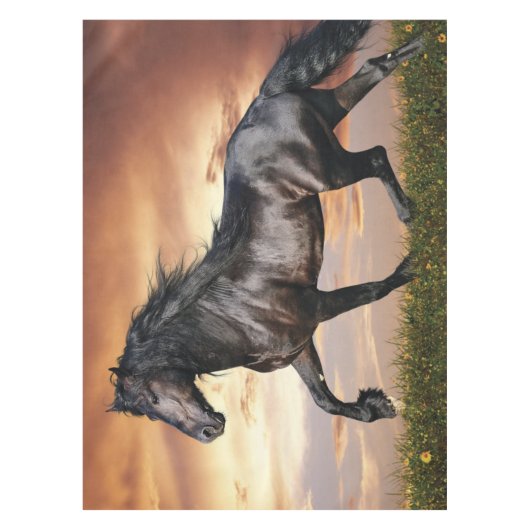 美しい黒馬 テーブルクロス (正面)