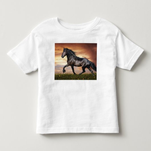 美しい黒馬 トドラーTシャツ (正面)