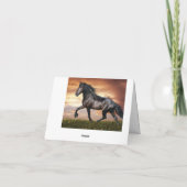 美しい黒馬 ノートカード (裏面)