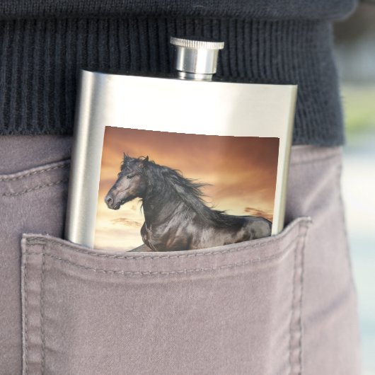 美しい黒馬 フラスク (インサイチュ)