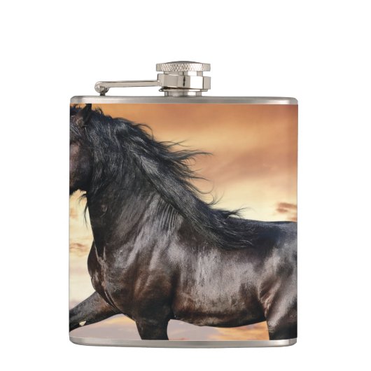 美しい黒馬 フラスク (正面)