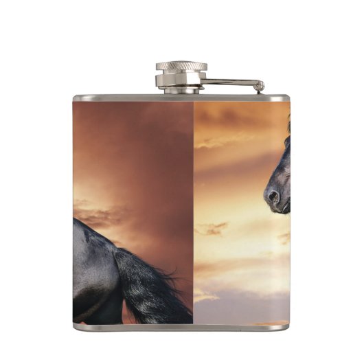 美しい黒馬 フラスク (裏面)